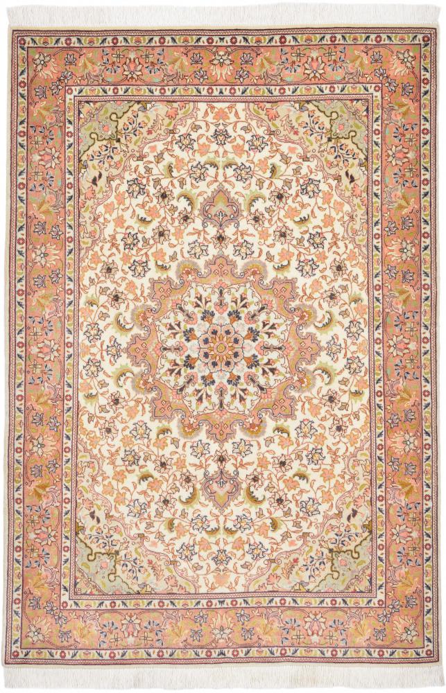 Persian Rug Tabriz 50Raj 4'11"x3'4" 4'11"x3'4", Persian Rug Knotted by hand