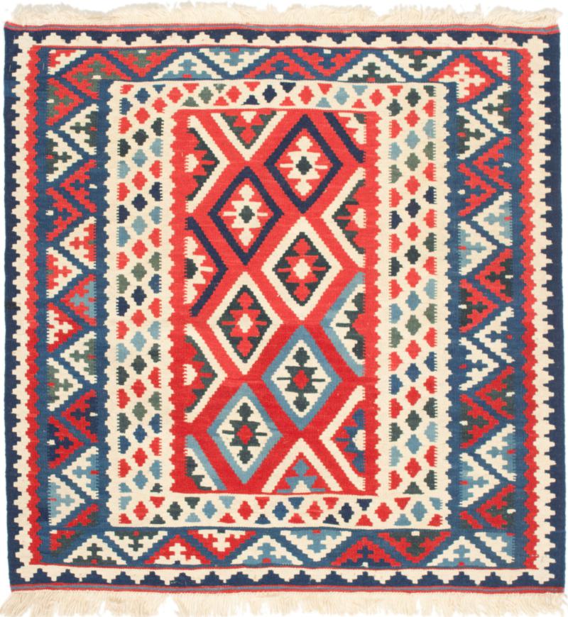 Tapis persan Kilim Fars 105x103 105x103, Tapis persan Tissé à la main