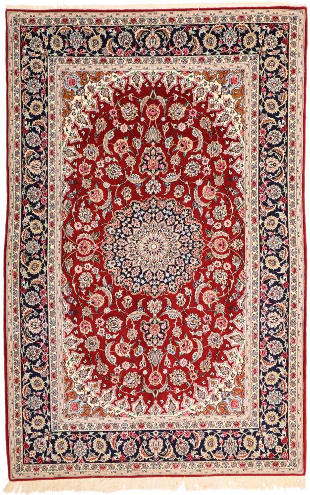 Persisk teppe Isfahan Silkerenning 8'1"x5'4" 8'1"x5'4", Persisk teppe Knyttet for hånd