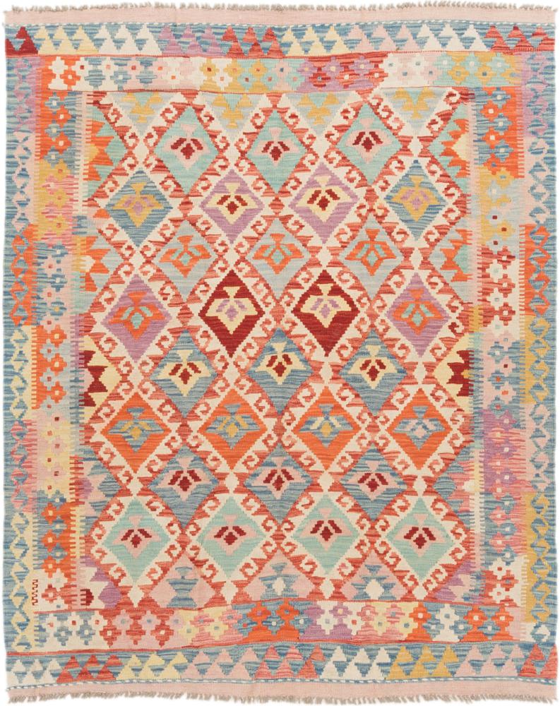 Afghan rug Kilim Afghan 6'4"x5'1" 6'4"x5'1", Persian Rug Woven by hand