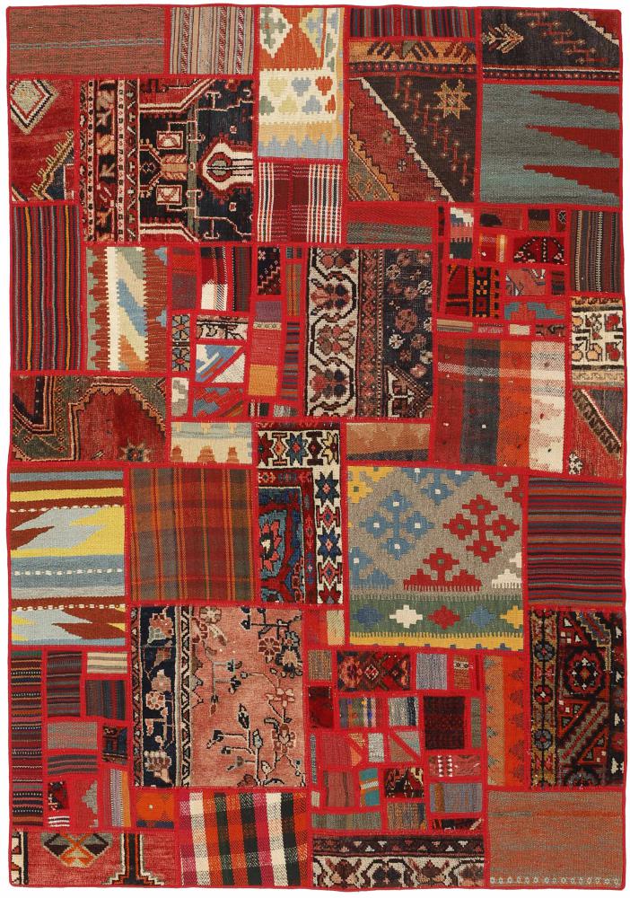 Persisk matta Kilim Patchwork 201x141 201x141, Persisk matta handvävd 