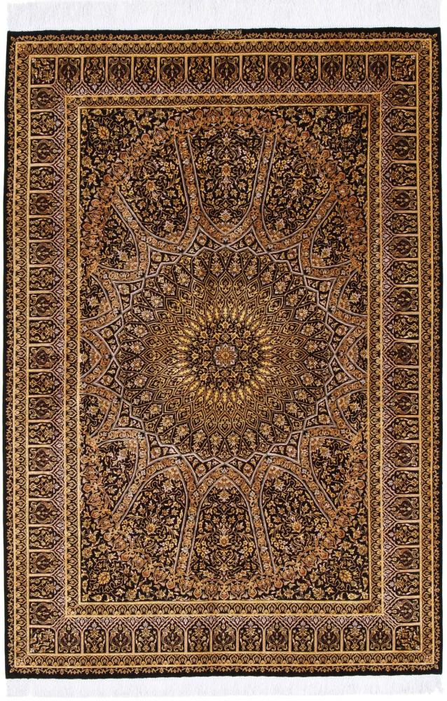 Persian Rug Qum Silk 199x136 199x136, Persian Rug Knotted by hand
