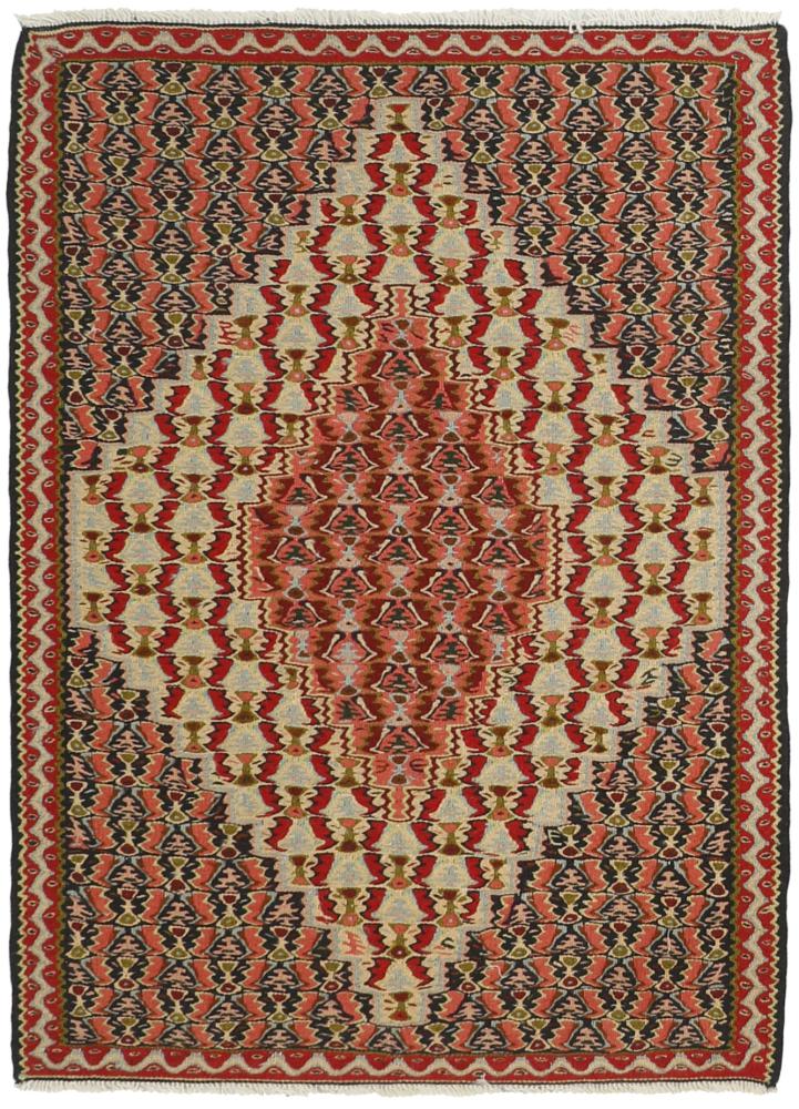 Persian Rug Kilim Senneh 3'5"x2'5" 3'5"x2'5", Persian Rug Knotted by hand