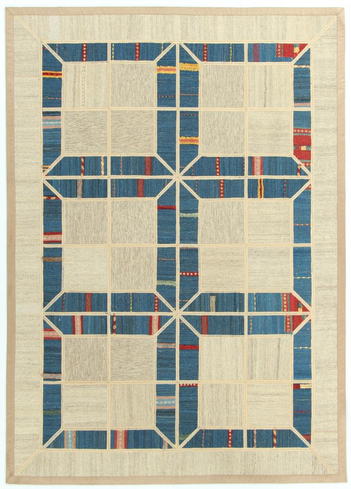  ペルシャ絨毯 キリム パッチワーク 6'10"x4'11" 6'10"x4'11",  ペルシャ絨毯 手織り