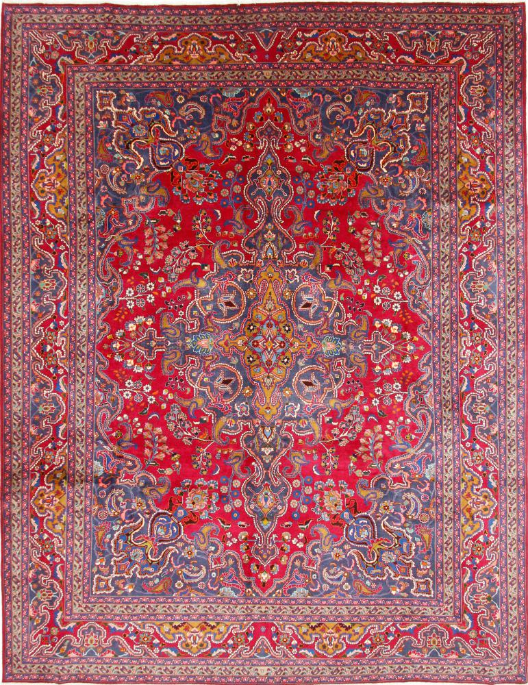 Persian Rug Mashhad 12'7"x9'9" 12'7"x9'9", Persian Rug Knotted by hand