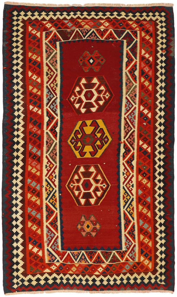 Persian Rug Kilim Fars 8'2"x4'11" 8'2"x4'11", Persian Rug Woven by hand