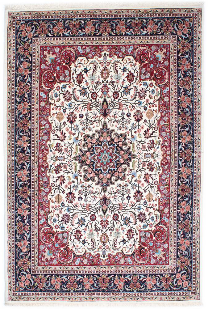  ペルシャ絨毯 イスファハン Ilam 絹の縦糸 211x140 211x140,  ペルシャ絨毯 手織り
