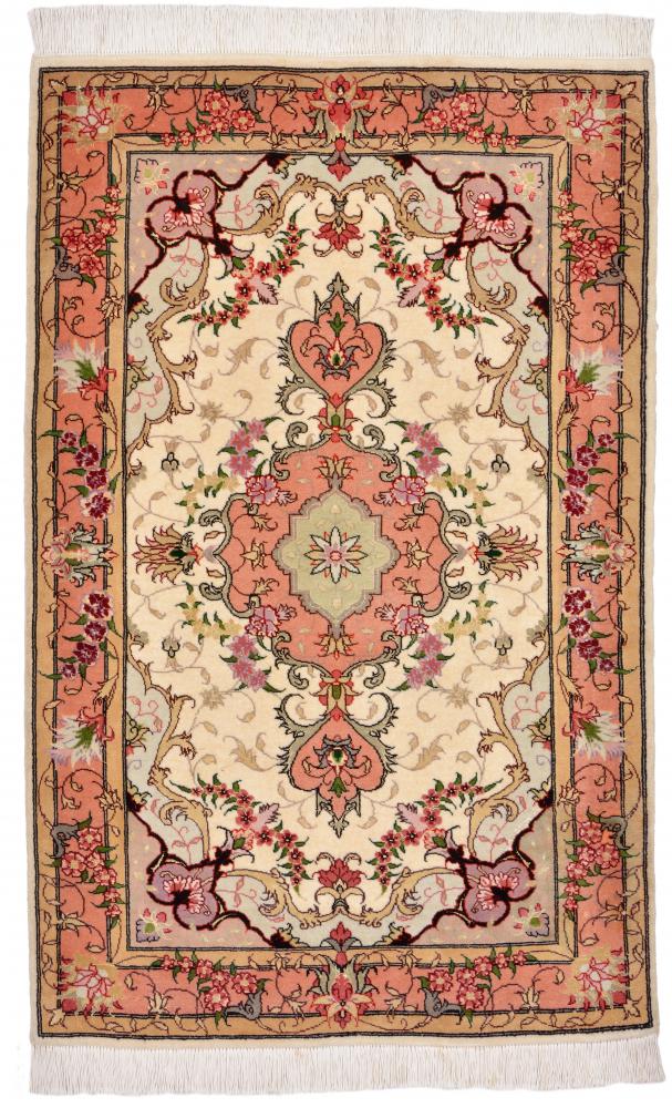 Persian Rug Tabriz 50Raj 3'10"x2'7" 3'10"x2'7", Persian Rug Knotted by hand