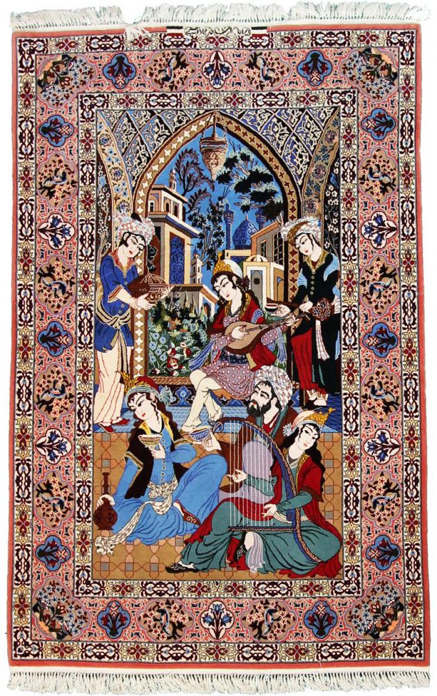Perzsa szőnyeg Iszfahán Bild Selyemfonal 167x108 167x108, Perzsa szőnyeg Kézzel csomózva