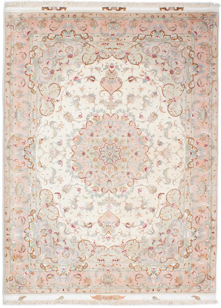 Tapis persan Tabriz 50Raj Chaîne de Soie 199x147 199x147, Tapis persan Noué à la main