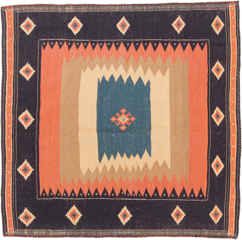  ペルシャ絨毯 キリム Fars 139x137 139x137,  ペルシャ絨毯 手織り