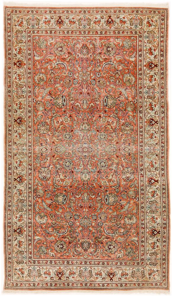  Hereke Zijde 5'2"x3'1" 5'2"x3'1", Perzisch tapijt Handgeknoopte