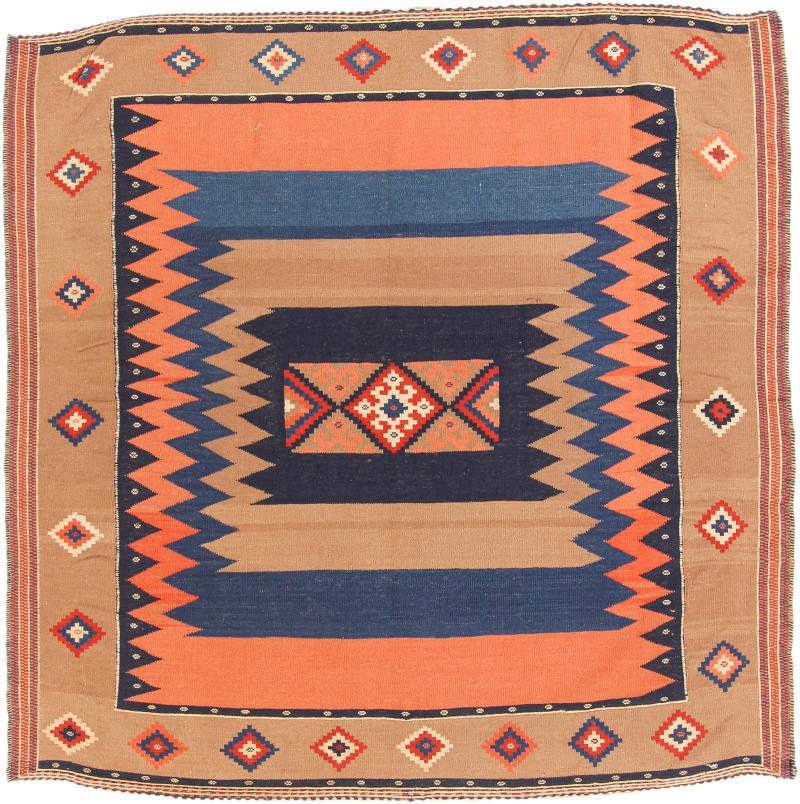 Tappeto persiano Kilim Fars 142x143 142x143, Tappeto persiano Tessuto a mano