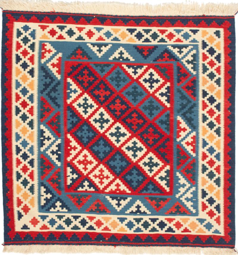 Persian Rug Kilim Fars 3'5"x3'5" 3'5"x3'5", Persian Rug Woven by hand