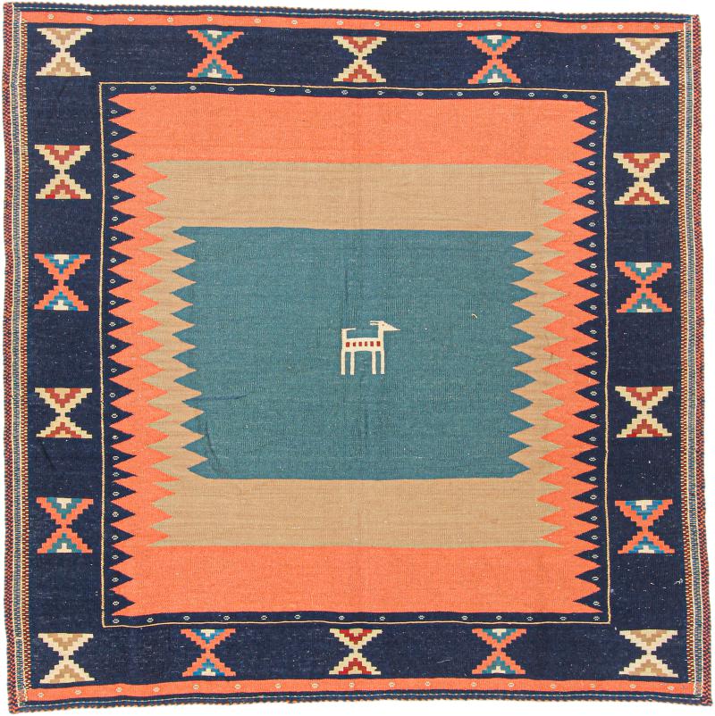 Perzsa szőnyeg Kilim Fars 4'8"x4'7" 4'8"x4'7", Perzsa szőnyeg szőttesek