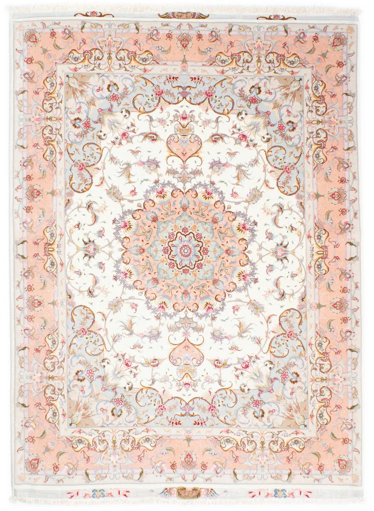 Tapis persan Tabriz 50Raj Chaîne de Soie 204x153 204x153, Tapis persan Noué à la main