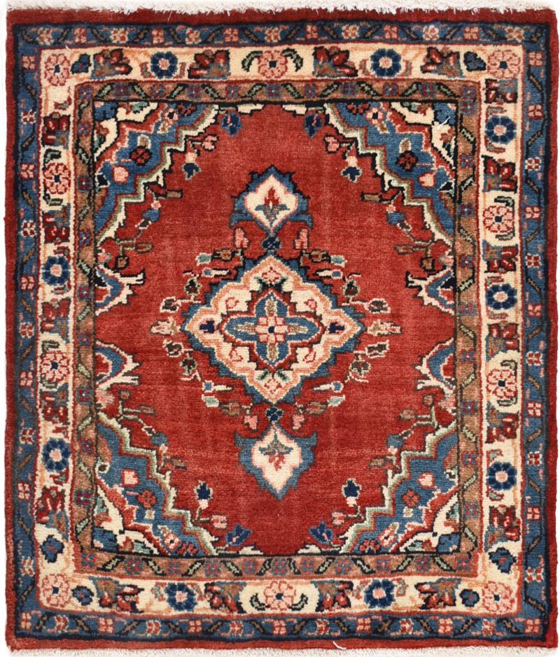 Persian Rug Hamadan 2'6"x2'3" 2'6"x2'3", Persian Rug Knotted by hand
