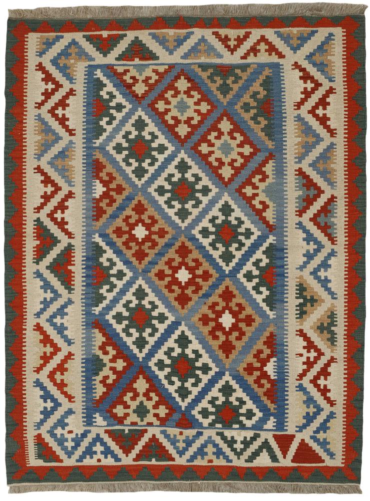 Persian Rug Kilim Fars 6'2"x5'3" 6'2"x5'3", Persian Rug Woven by hand