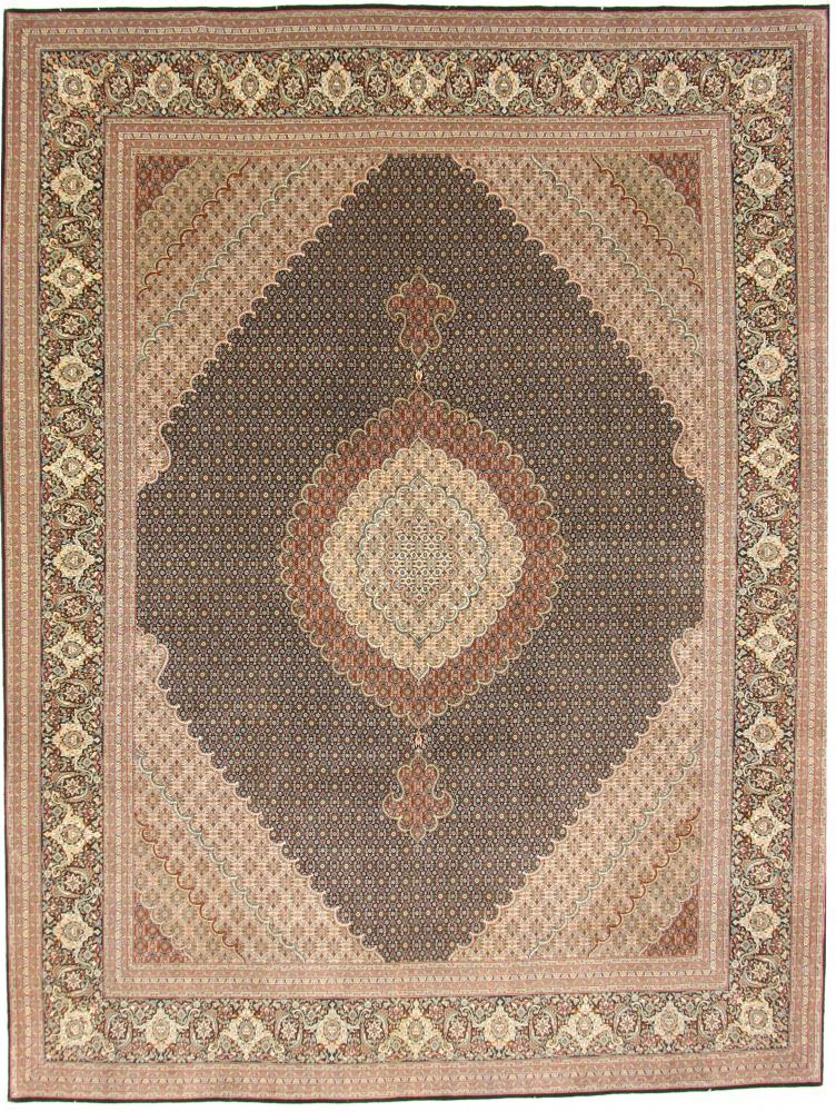 Persian Rug Tabriz 50Raj 13'1"x9'11" 13'1"x9'11", Persian Rug Knotted by hand