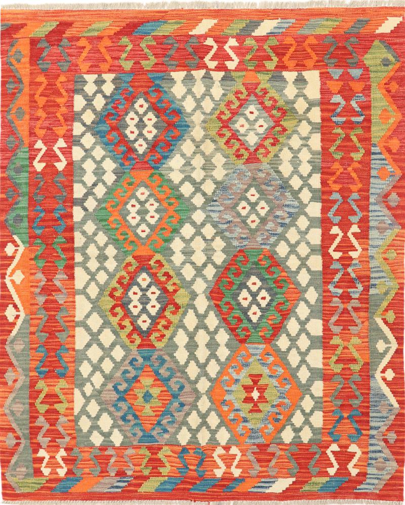 Afghanischer Teppich Kelim Afghan 6'3"x5'3" 6'3"x5'3", Perserteppich Handgewebt