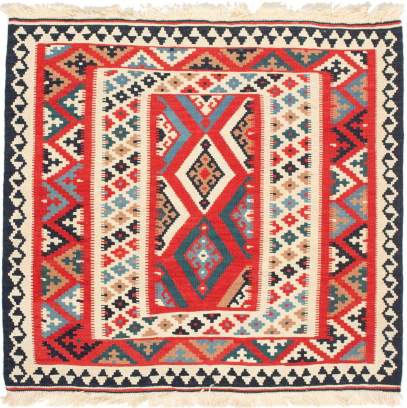 Tapis persan Kilim Fars 107x106 107x106, Tapis persan Tissé à la main