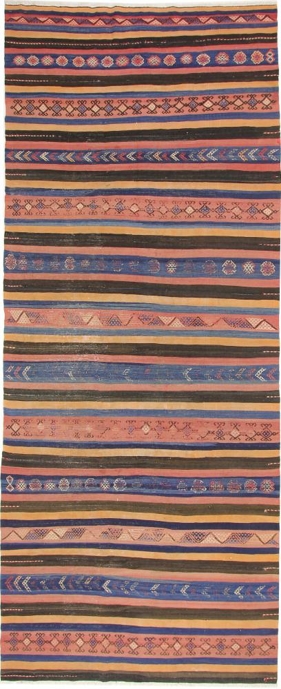 Persisk teppe Kelim Fars Azerbaijan Antikke 379x154 379x154, Persisk teppe Handwoven 