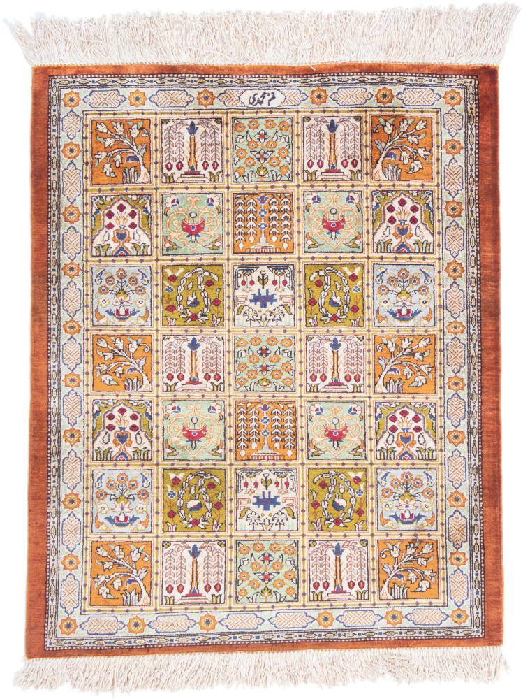 Persialainen matto Ghom Silkki 73x55 73x55, Persialainen matto Solmittu käsin