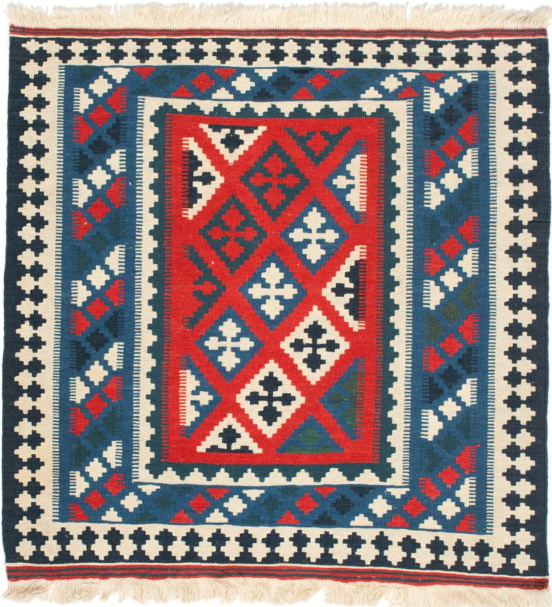  ペルシャ絨毯 キリム Fars 3'6"x3'5" 3'6"x3'5",  ペルシャ絨毯 手織り