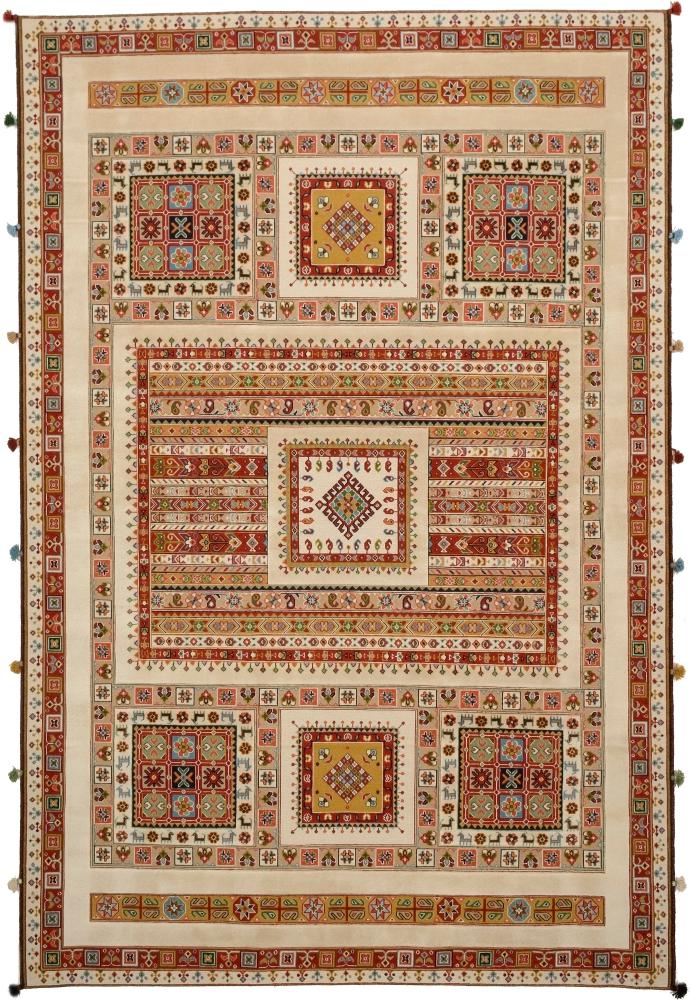 Indo rug Nimbaft 9'9"x6'6" 9'9"x6'6", Persian Rug Knotted by hand