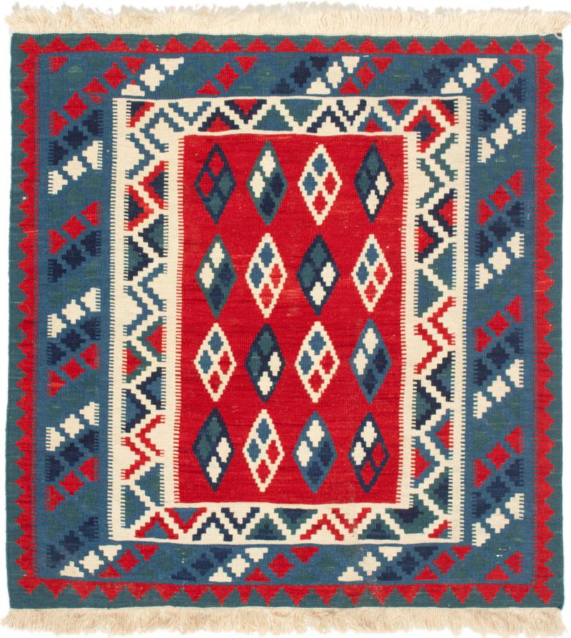  ペルシャ絨毯 キリム Fars 3'5"x3'4" 3'5"x3'4",  ペルシャ絨毯 手織り