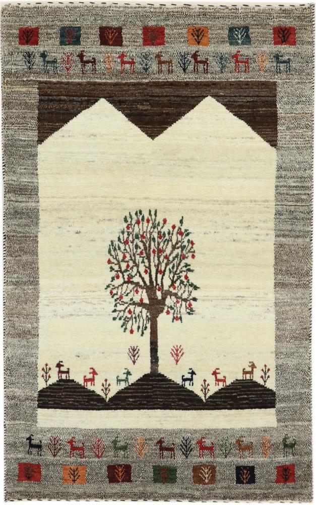 Persian Rug Persian Gabbeh Loribaft Nature 4'2"x2'7" 4'2"x2'7", Persian Rug Knotted by hand