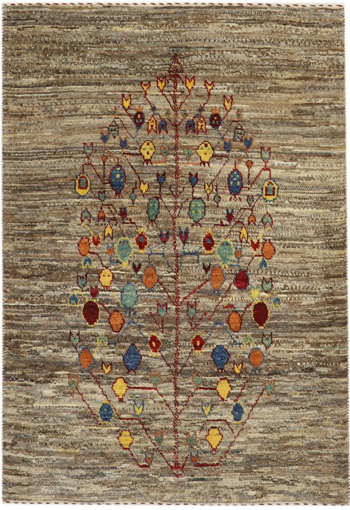 Persian Rug Persian Gabbeh Loribaft Nature 3'11"x2'9" 3'11"x2'9", Persian Rug Knotted by hand