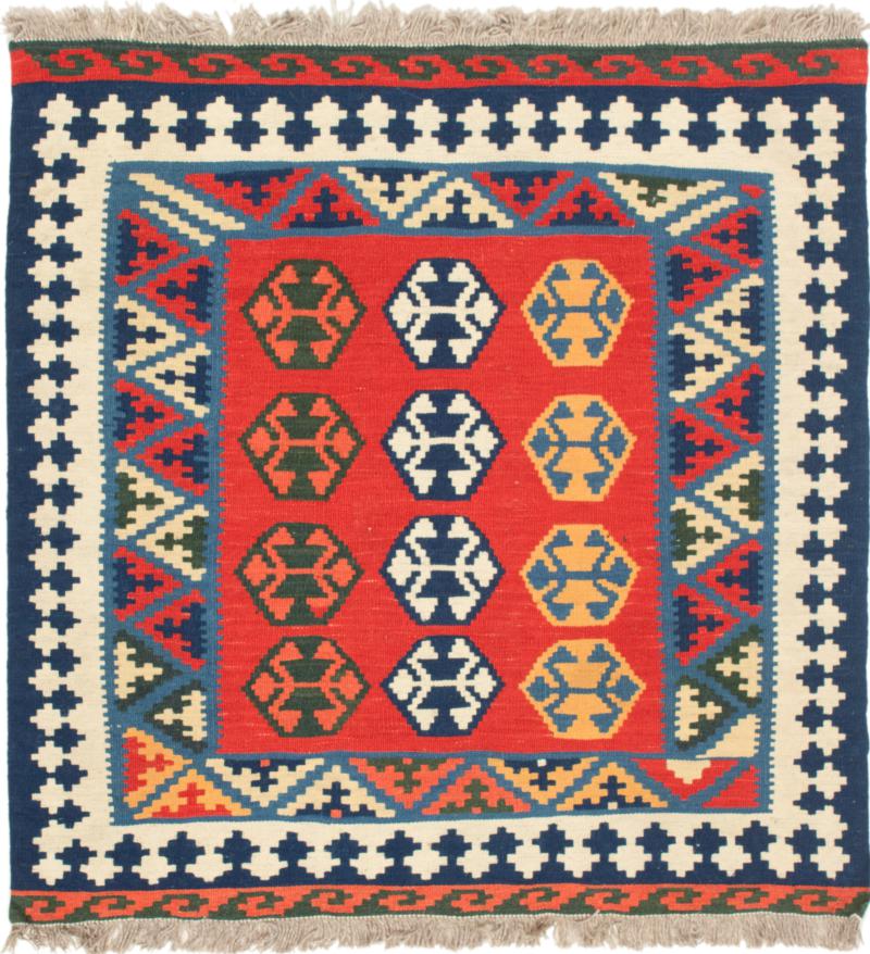  ペルシャ絨毯 キリム Fars 3'4"x3'3" 3'4"x3'3",  ペルシャ絨毯 手織り