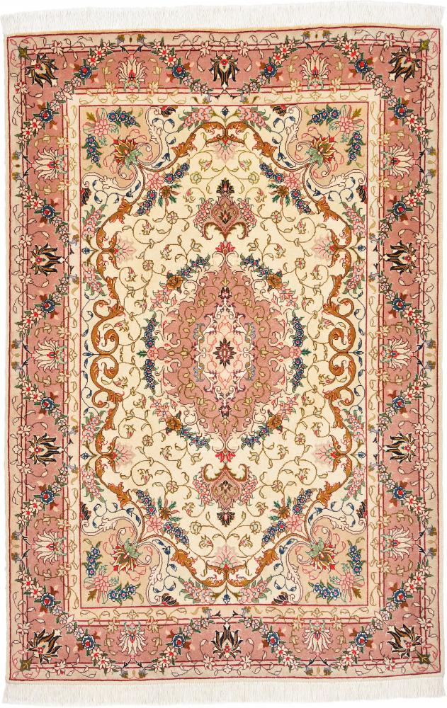 Persian Rug Tabriz 50Raj 5'0"x3'4" 5'0"x3'4", Persian Rug Knotted by hand