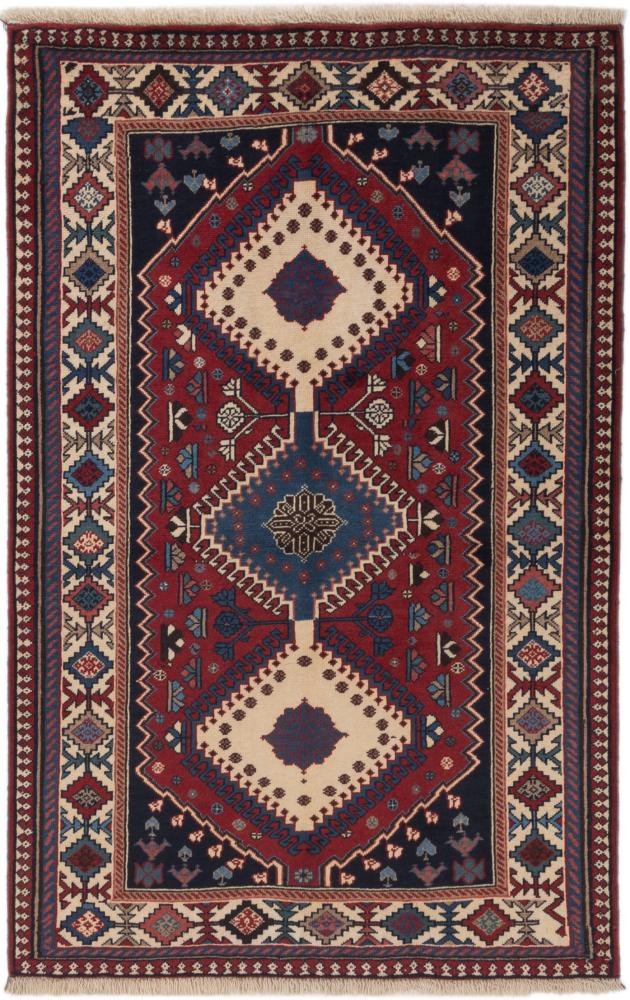 Persian Rug Yalameh 5'2"x3'4" 5'2"x3'4", Persian Rug Knotted by hand