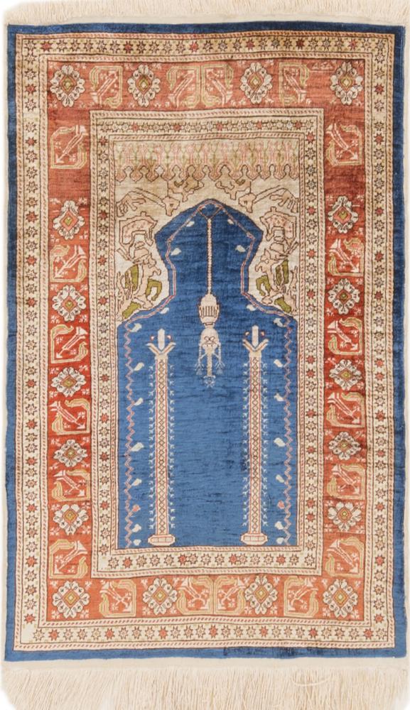  Hereke Soie 83x54 83x54, Tapis persan Noué à la main