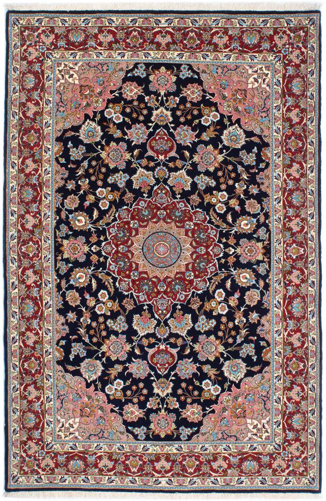 Persisk matta Isfahan Ilam Silkesvarp 213x139 213x139, Persisk matta Knuten för hand