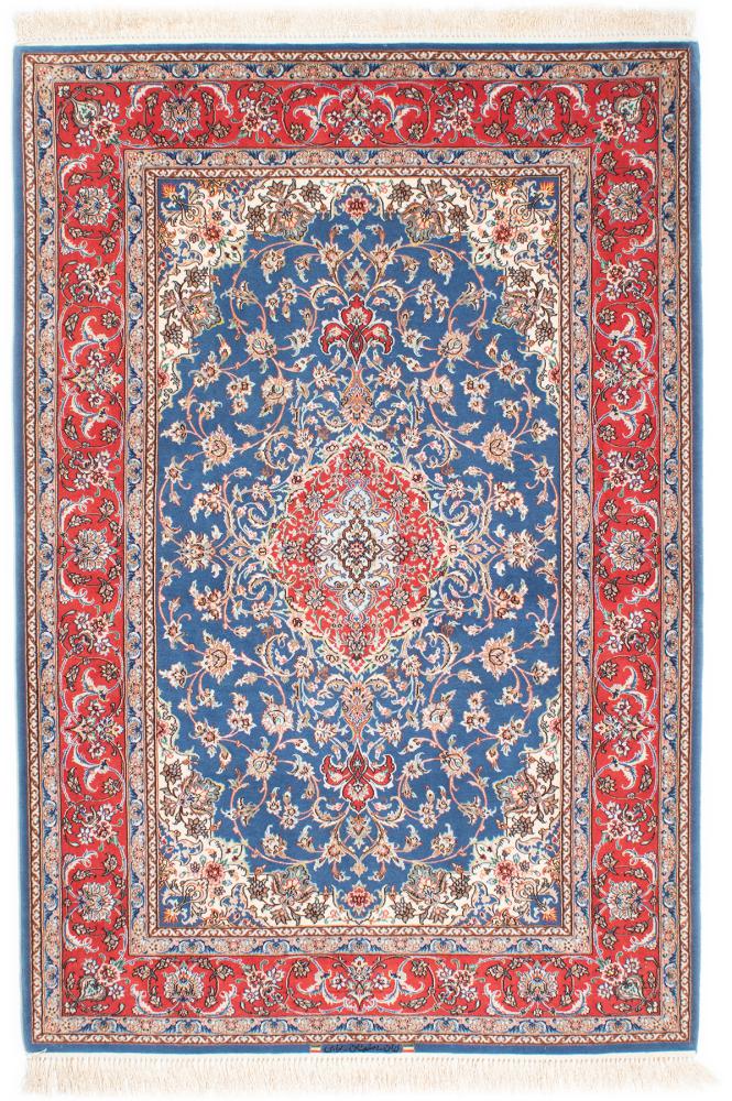 Persian Rug Isfahan Silk Warp 199x132 199x132, Persian Rug Knotted by hand