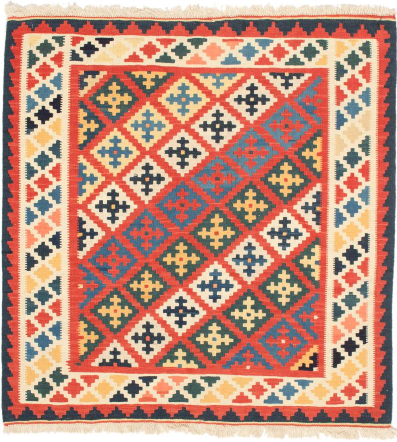 Persialainen matto Kelim Fars 107x101 107x101, Persialainen matto kudottu