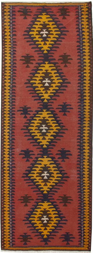  ペルシャ絨毯 キリム Fars Azerbaijan アンティーク 14'2"x5'1" 14'2"x5'1",  ペルシャ絨毯 手織り