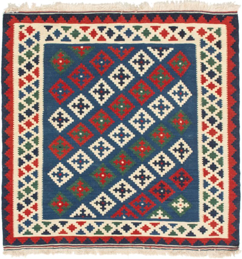 Tapis persan Kilim Fars 101x101 101x101, Tapis persan Tissé à la main