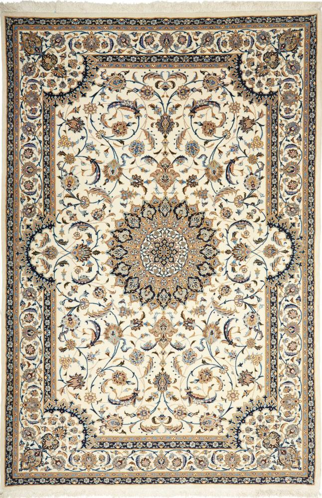 Perzsa szőnyeg Iszfahán Selyemfonal 206x140 206x140, Perzsa szőnyeg Kézzel csomózva