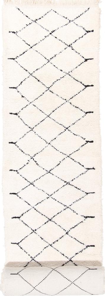 Moroccan Rug Berber Maroccan Beni Ourain 16'4"x3'2" 16'4"x3'2", Persian Rug Knotted by hand