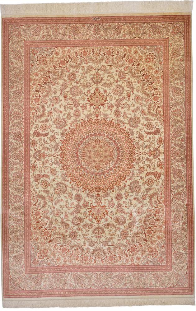Persialainen matto Ghom Silkki 200x135 200x135, Persialainen matto Solmittu käsin