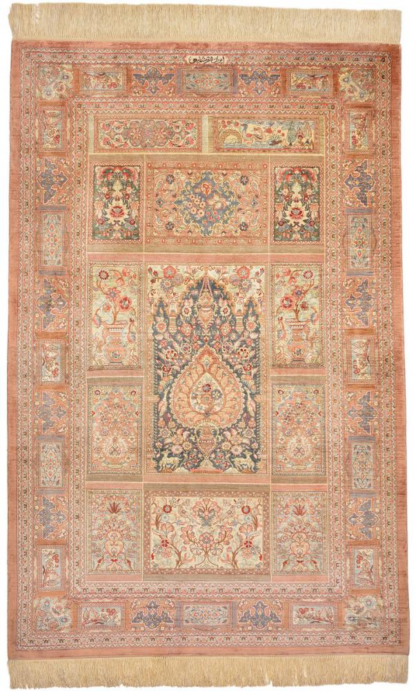 Persialainen matto Ghom Silkki 152x100 152x100, Persialainen matto Solmittu käsin