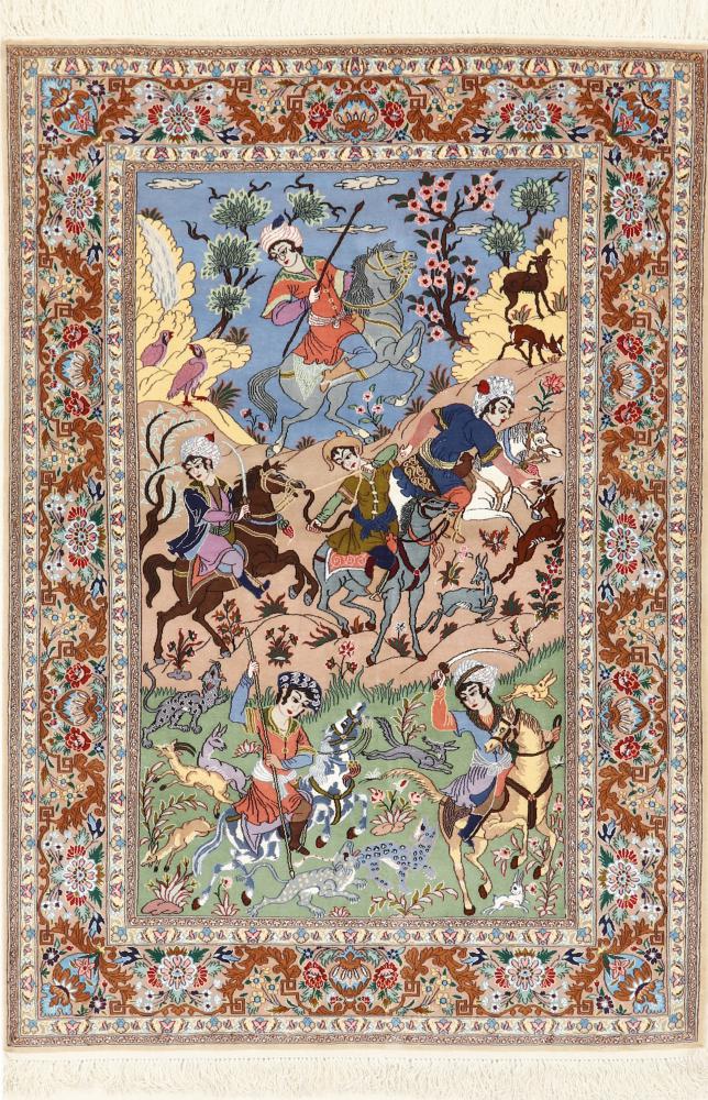 Persisk matta Isfahan Silkesvarp 173x123 173x123, Persisk matta Knuten för hand