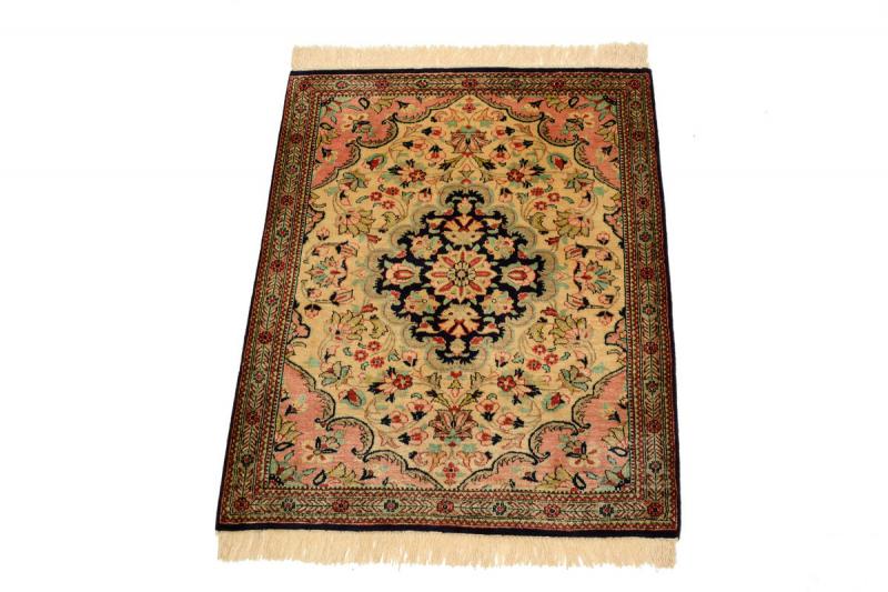  ペルシャ絨毯 クム シルク 80x60 80x60,  ペルシャ絨毯 手織り