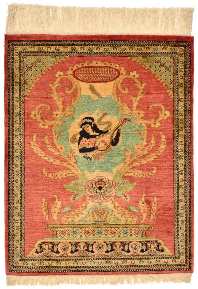 Persian Rug Qum Silk 73x58 73x58, Persian Rug Knotted by hand