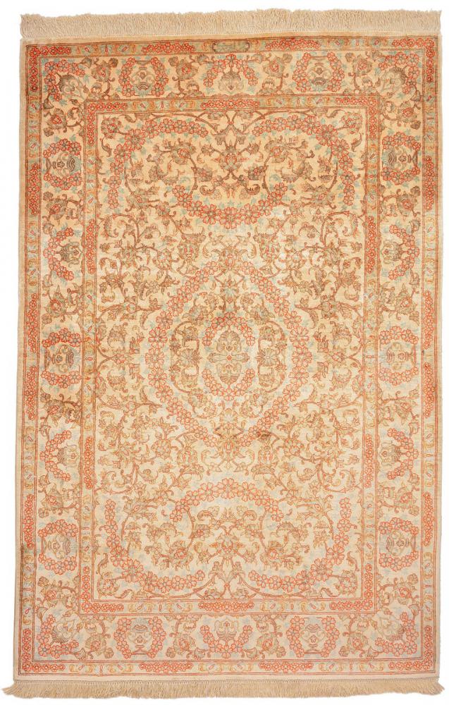Perzisch tapijt Qum Zijde 155x101 155x101, Perzisch tapijt Handgeknoopte