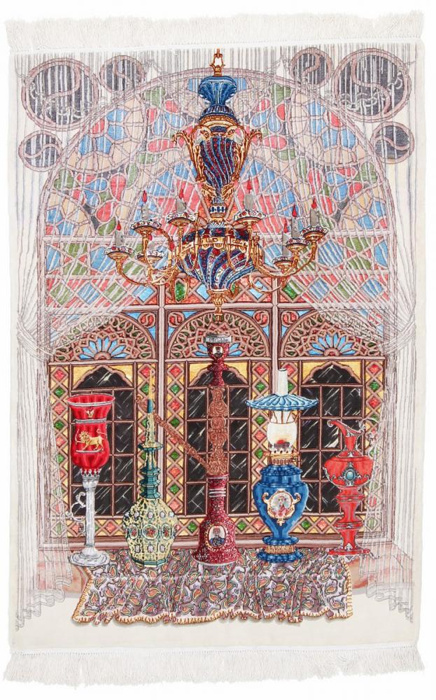 Perzisch tapijt Tabriz Bild 60Raj Zijden Pool 144x100 144x100, Perzisch tapijt Handgeknoopte